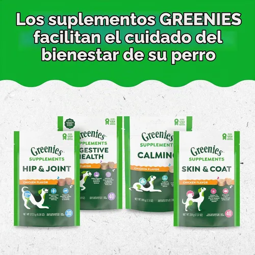 Vista 13 de Greenies Suplementos masticables calmantes para perros sabor a pollo, 7.3 oz. Contenedor de 40 unidades L-Tryptophan & L-Theanine, supports