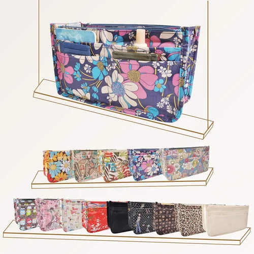 Vista 8 de Bolso de mano estilo cartera de Vercord para mujer con organizador incorporado, estampado bien definido, con manijas y cremallera, tamaño 2