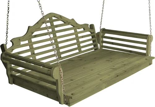Vista 10 de Amish Made - Cama columpio de cedro teñido de cedro Marlboro de 55 pulgadas de ancho Mancha de cedro
