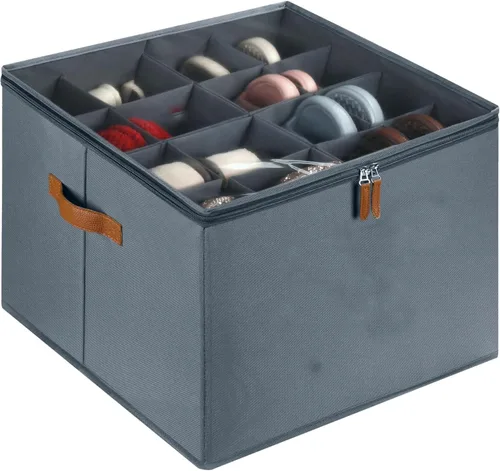 Vista 8 de RENVA 12 Pairs Shoe Organizer for Closet, Foldable Shoe Storage Bins with Clear Cover, Large Shoe Box Storage Container with two sides PU handles