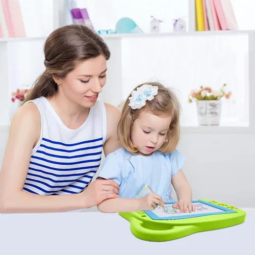 Vista 8 de Pizarra pequeña y magnética para dibujar. Almohadilla colorida y fácilmente borrable para dibujar y hacer bocetos. Juguete educativo para niños