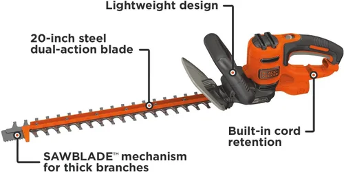 Vista 12 de BLACK+DECKER Cortasetos con sierra, 20 pulgadas, con cable (BEHTS300)