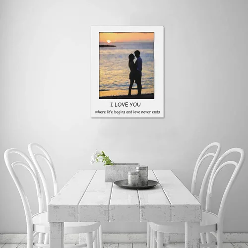 Vista 2 de Impresiones en lienzo personalizadas con tus fotos – Póster de arte de pared personalizado para regalos fotográficos enmarcados – Regalos de mujer 1