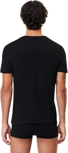 Vista 3 de Lacoste Camiseta ajustada con cuello en V para hombre, 100% algodón, paquete de 3