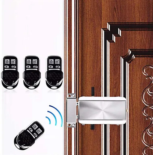 Vista 6 de Cerradura de puerta electrónica, sistema de control de acceso inalámbrico antirrobo inteligente para el hogar, seguridad sin llave, con 4 controles