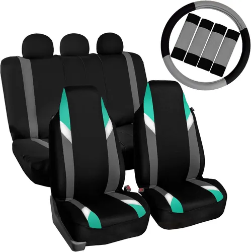 Vista 52 de FH Group Tres filas de 7 plazas, fundas de asiento modernistas de alta calidad, se adaptan a la mayoría de automóviles, camiones, SUV y camionetas