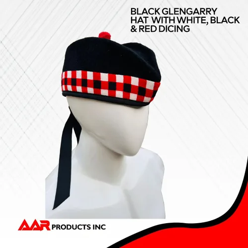 Vista 26 de AAR Gorros Glengarry Balmoral Kilt Scottish para hombre en dados y lisos 100% lana Piper 52-62