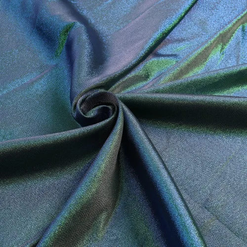 Vista 7 de Tela iridiscente de dos tonos con hilo metálico que cambia de color para coser vestido de disfraz (mezcla azul fucsia) 60 pulgadas de ancho, 1 yarda