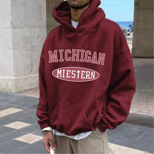 Vista 4 de EELHOE Summer Hoodie for Men Novelty Long Sleeve Cotton Tops with Hood Print Graphic Stylish Breathable Pullover