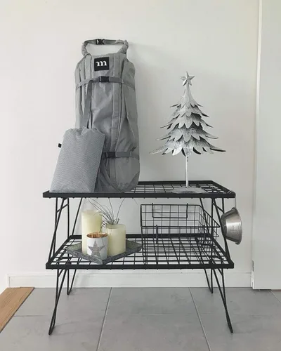 Vista 7 de CAMPINGMOON Estante de almacenamiento apilable multiusos plegable, chapado en acero negro