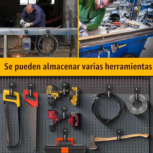 Vista 4 de Paquete de 2 correas de gancho magnético resistentes para cables de extensión, potentes ganchos de almacenamiento Cruise Garage para colgar cables