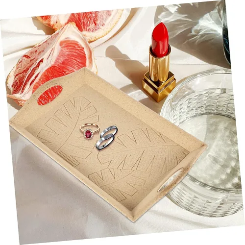 Vista 6 de EXCEART 5pcs Wooden Pallet Wood Sandwich Tray Jewelry Tray Wood Serving Tray Wooden Platter Tray Wood Trinket Dish Rectangular Jewelry Display Tray