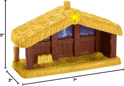 Vista 6 de Pieza de repuesto para el juego de pesebre Fisher-Price Little People – HMX70 ~ Manger/Stable ~ Reproduce música cuando se presiona y la estrella se