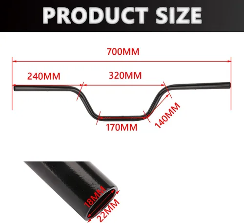 Vista 5 de AnXin - Manillar de motocicleta de 7/8" de elevación alta, tipo Tracker, universal para Sportster XL 883 1200, Cruiser, Bobber, Chopper