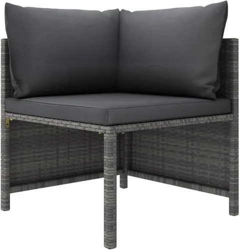 Vista 17 de Sofá de patio de 3 plazas con cojines, cómodo sofá, sofá al aire libre, sofá de patio, muebles de exterior, para patio, porche, césped, jardín o Gris