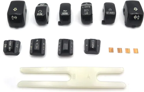 Vista 7 de MT420-001-BK Controles Manuales Negros Tapa de Botones de Carcasa de Interruptor Compatible con Harley Touring 1996-2013 FLHTCU/FLHTK/FLTR/FLTRU