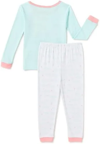 Vista 2 de Disney Princess Moana, Cenicienta, Ariel y Belle - Juego de ropa de dormir de algodón para niñas, talla 2T, 2 piezas, azul