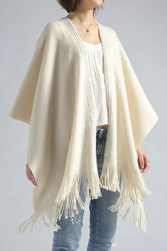 Vista 63 de Moss Rose Chal de viaje para mujer, capa tipo poncho de frente abierto para otoño e invierno