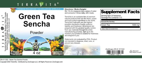 Vista 4 de Té Verde Sencha Polvo (4 oz, ZIN: 511322)