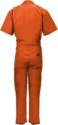 Vista 3 de Natural Uniforms Overol de manga corta con cremallera para hombre, resistente a las manchas y a las arrugas