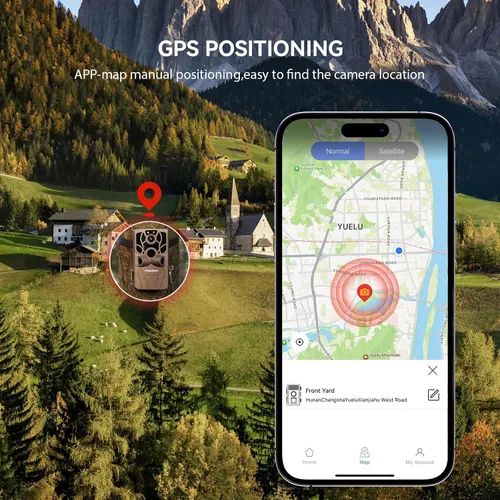 Vista 4 de usogood Cámara de rastreo WiFi 4K 48MP, cámara de juego que envía imágenes al teléfono, 8 baterías y tarjeta de 32 GB, cámaras de rastro WiFi