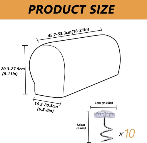Vista 6 de Fundas elásticas para reposabrazos de sofá, fundas de elastano para sillas, sofá, sillón, fundas para sofá reclinable con pasadores giratorios, 2