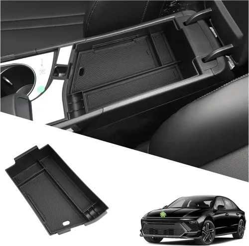 Vista 11 de Ruiya Organizador de consola central Prius 2010-2015 para Toyota Prius XV30 2010-2015 Accesorios ABS Material Reposabrazos Organizador de consola