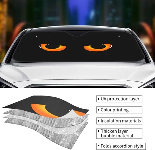 Vista 3 de Parasol personalizado para parabrisas, parasol personalizado con texto fotográfico, protector solar plegable para sedanes, SUV, camiones