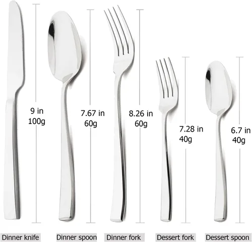 Vista 4 de Cucharas de cena de acero inoxidable 18/10, cucharas plateadas para comer sopa, cereales, cuchara de comida para uso diario