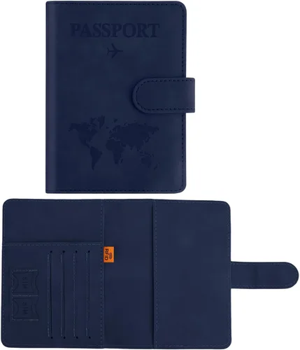 Vista 13 de Funda para pasaporte para viajes, funda para pasaporte con ranura para tarjeta de crédito y ranura para tarjeta de embarque, funda para pasaporte