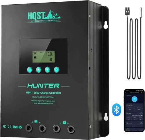 Vista 10 de HQST Controlador de carga MPPT 60A, 12V/24V/36V/48V Auto, con Bluetooth