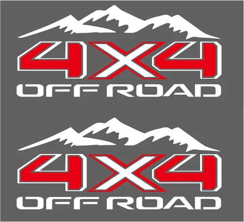Vista 7 de 2 calcomanías 4x4 Off Road con montaña para mesita de noche de camión