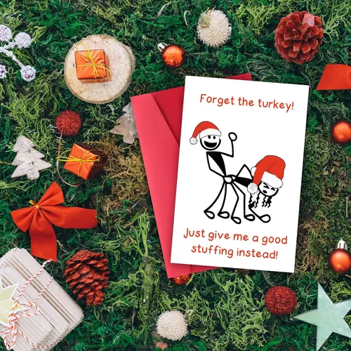 Vista 4 de Tarjeta de Navidad traviesa para hombres y él, regalo de Navidad para adultos, idea de regalo de Navidad grosera para esposo novio, tarjeta