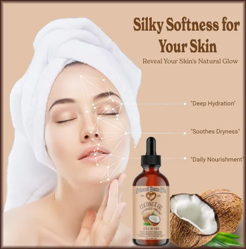 Vista 9 de Aceite de coco fraccionado, 8oz, orgánico, prensado en frío, no grasoso, humectante de la piel, potenciador del brillo del cabello, Natural Born