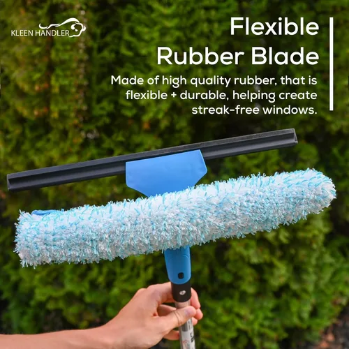 Vista 6 de Kleen Handler Paquete de 3 limpiacristales profesionales de 14 pulgadas, herramienta de limpieza de ventanas 2 en 1, combo de limpiador de ventanas