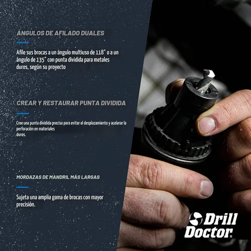 Vista 3 de Drill Doctor 500X afilador de brocas, de 3/32 pulgadas a 1/2 pulgadas