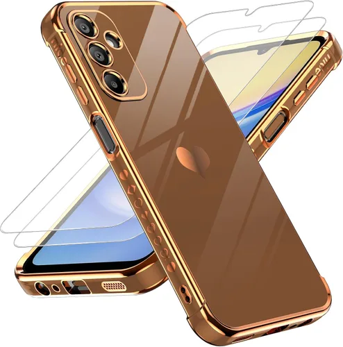 Vista 35 de LeYi Funda para Motorola-G 2025: Love Heart Plating Luxury, Negro