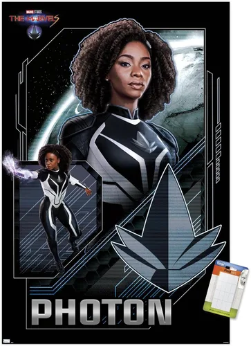 Vista 12 de Trends International Marvel The Marvels - Póster de pared con fotones, 22.4 pulgadas de largo x 14.7 pulgadas, versión enmarcada de madera de granero
