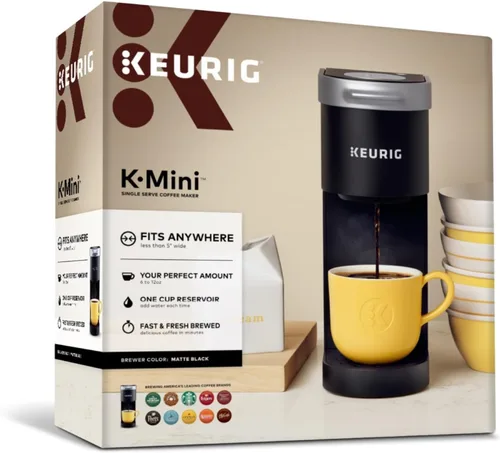 Vista 12 de Keurig K-Mini CoffeeFeer, Brewer Single Sirve K-Cup POD Coffee, de 6 a 12 oz. Tamaños de preparación, negro Single-Serve K-Cup Brewer, Brews 6-12