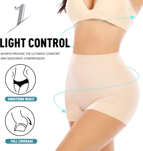 Vista 3 de Pantalones cortos moldeadores sin costuras para mujer, pantalones cortos para debajo del vestido, control de abdomen, ropa interior moldeadora