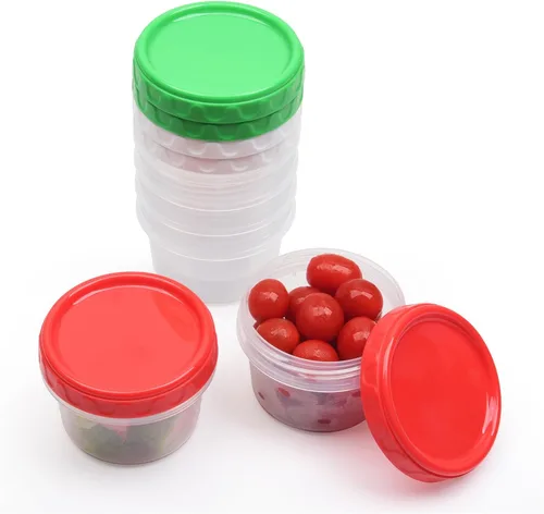 Vista 11 de EONJOE Contenedores herméticos de plástico para almacenamiento de alimentos con tapas de 4 onzas, 6