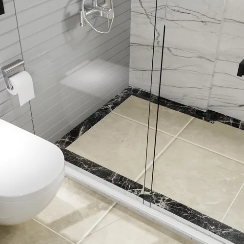Vista 6 de Duzzy Protector de presas de agua para umbral de ducha, tira de sellado de goma de silicona para puerta de ducha (39 pulgadas, transparente)
