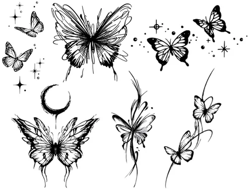Vista 3 de INKARTLINK 6 hojas de tatuajes temporales, tatuajes semipermanentes, tatuajes falsos, 1-2 semanas de tatuaje, para mujeres maduras y elegantes
