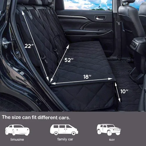 Vista 10 de Petalage - Funda de asiento de automóvil para perro, antideslizante, impermeable, resistente, a prueba de arañazos, lavable, compatible