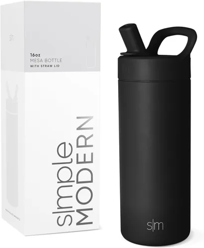 Vista 17 de Simple Modern Botella de agua con tapa de pajilla Termo de acero inoxidable aislado Botellas de agua reutilizables para viajes para gimnasio