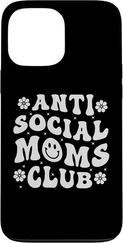 Vista 23 de iPhone 16 Anti Social Moms Club - Retro Funny Mom Life Mothers Day Mom Case
