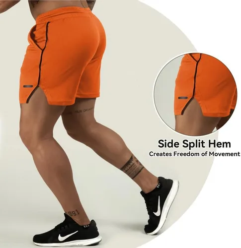 Vista 6 de TEZO Pantalones cortos de entrenamiento para hombre, 5 pulgadas, para gimnasio, atletismo, correr, entrenamiento, de secado rápido, pantalones