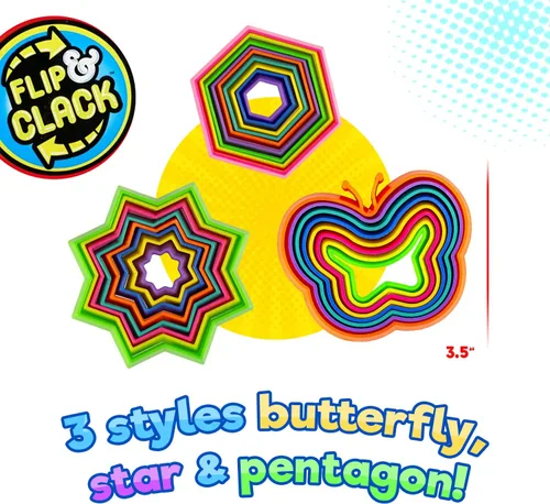 Vista 7 de JA-RU Fidget Star Shape Hexagon Stress Relief Autism Sensory Products & ADHD Toys. ASMR Pop Sound. Fidgets para niños y niños pequeños. Juguetes