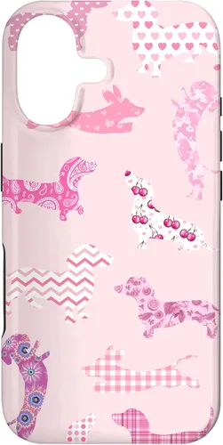 Vista 31 de Funda para iPhone 11 rosa boho Dachshund Doxie