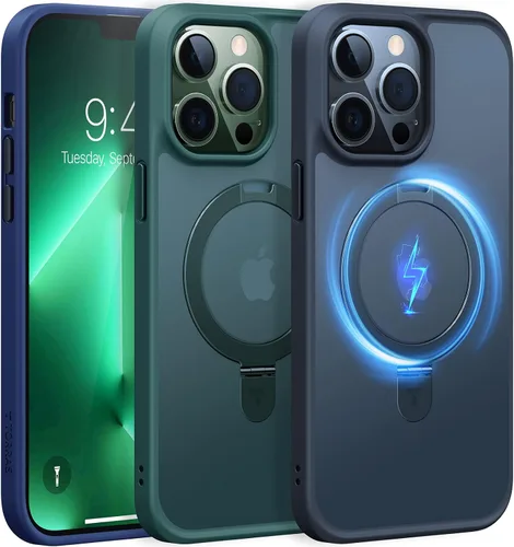 Vista 6 de TORRAS Funda magnética para iPhone 13 Pro Max de 6.7 pulgadas [compatible con Magsafe] con soporte, [protección contra caídas de grado militar] a